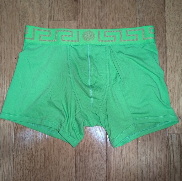 NWOT VERSACE GRECA BORDER BOXER BRIEFS IN LIME - Picture 3 of 7